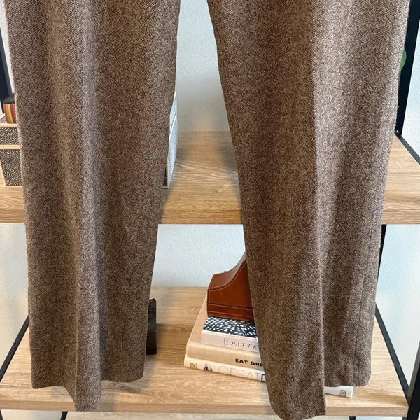 Pendleton High-Rise 100% Virgin Wool Brown Heather Career Dress Pant Trouser, 10 - Image 3
