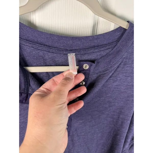 FP Movement Free People Shirt Womens Small Purple Long Sleeve Henley Tunic Boho - Image 4