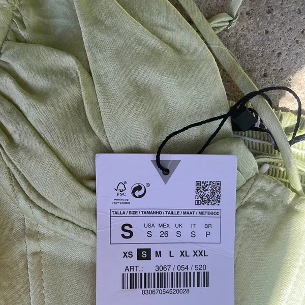 NWT Zara Bright Green Silk Corset Top‎ - Image 4