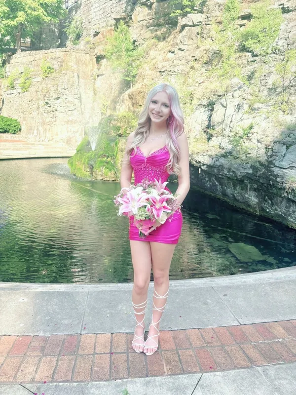 Hot pink bella divine beaded dress - Image 2