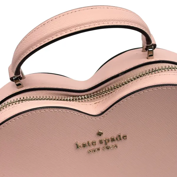 Kate Spade Love Shack Heart Bag Women Small Chalk Pink Leather Top Handle Purse - Image 4