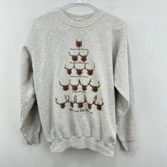Artisan Vintage Crewneck‎ Sweatshirt Western Elk Hunter Graphic Print Hunting Humor - Image 6