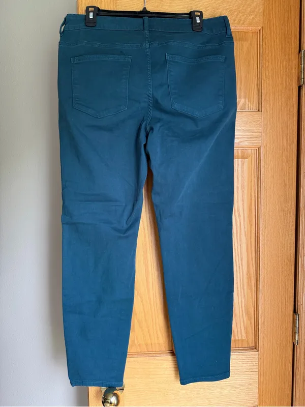 Maurices Colored Skinny Jeans Pants Teal Blue Green Plus Size 14W Regular - Image 3