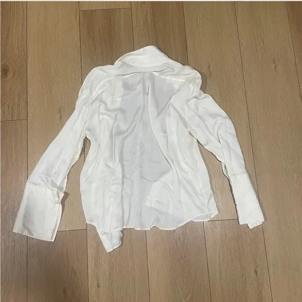 Zara silky white button down - Image 10