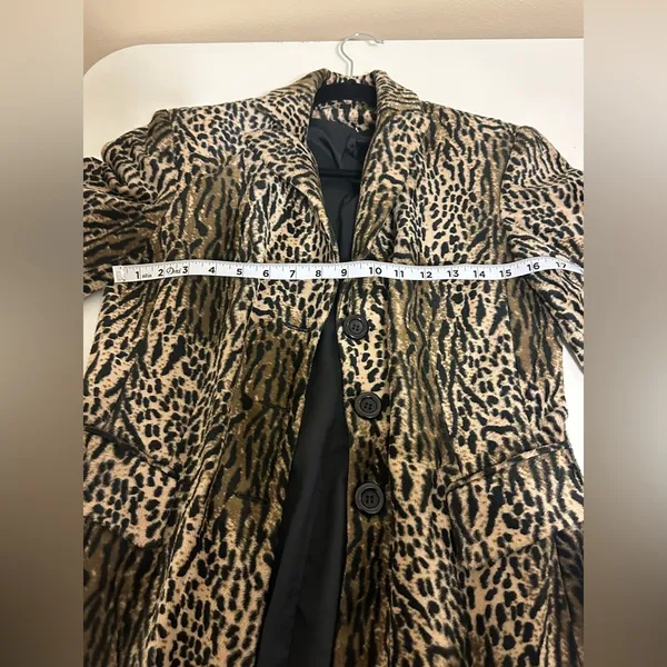 Vintage Epic New York Animal Print Cheetah Leopard Coat Jacket S - Image 3