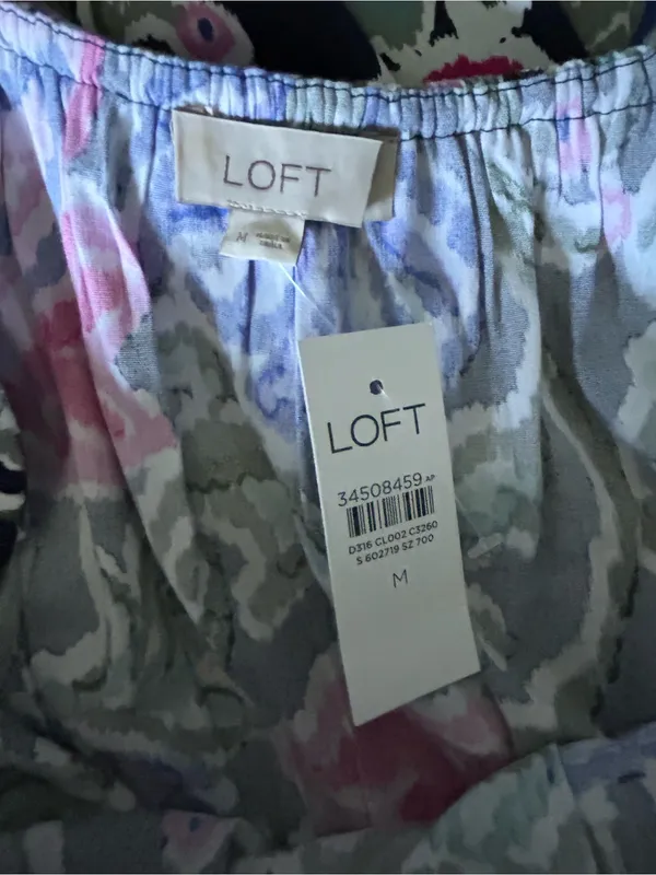 LOFT Floral Ruffle Maxi Dress in Pink, Blue & Green MD NWT - Image 10