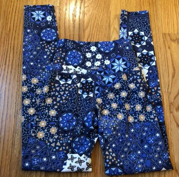 Aerie move high waist blue geometric leggings XS - Image 3
