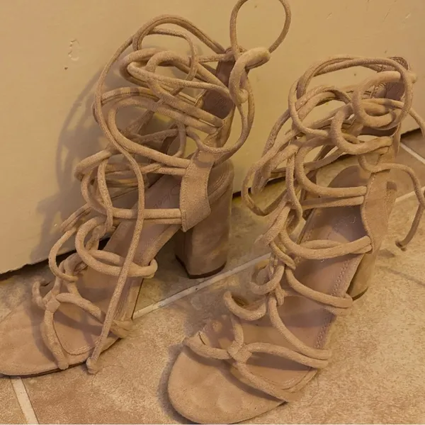 Elegant Beige Strappy Heels - Image 3