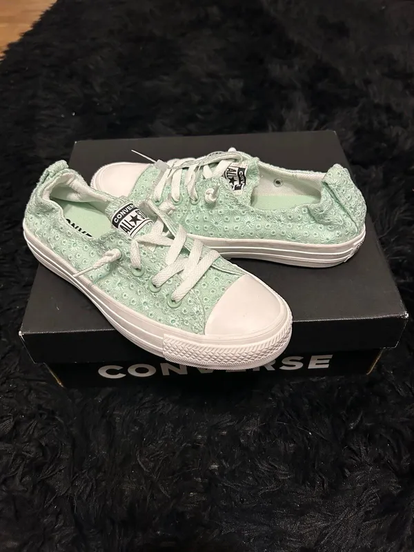 CONVERSE Chuck Taylor all star shoreline crochet green shoes sneakers sz 7 new - Image 7