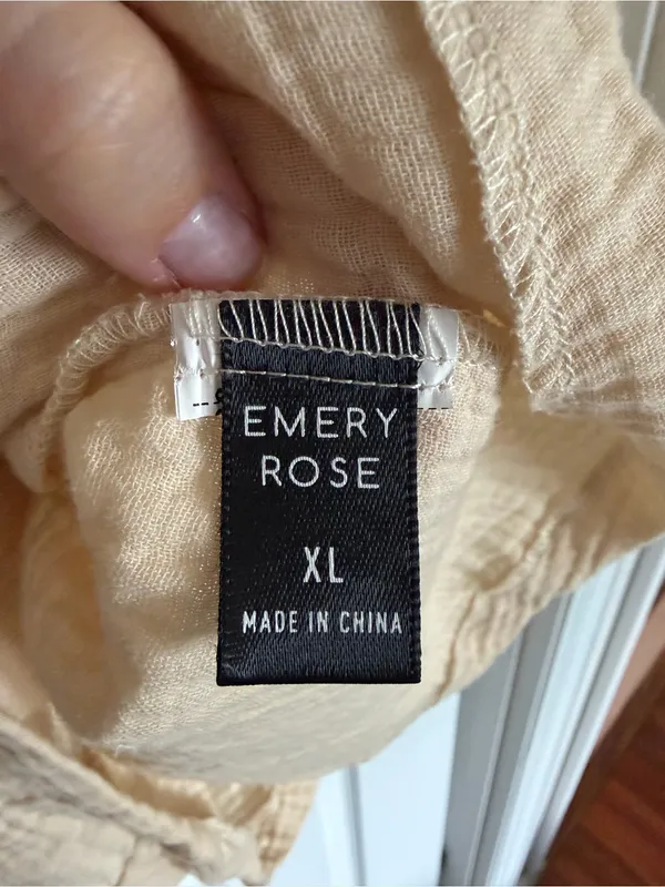 Emery Rose Linen Blend Romper Size XL - Image 3