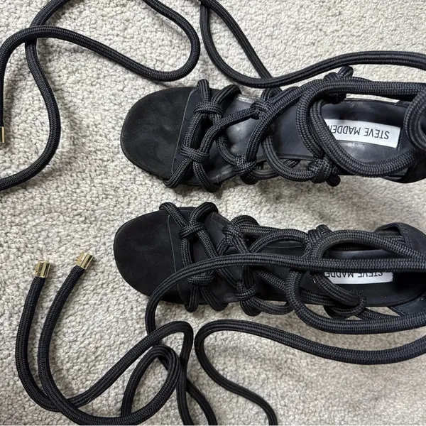 Steve Madden Black Strappy High Heels - Image 4