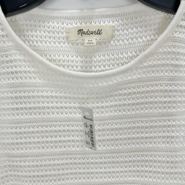 Madewell Crochet Knit Cutaway Tank Cropped Lighthouse Cotton Blend Cream XS NWT - Image 8