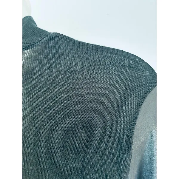 Lulus Black Long Sleeve Top Sheer Sleeves Keyhole V-Neck Modal Medium - Image 9