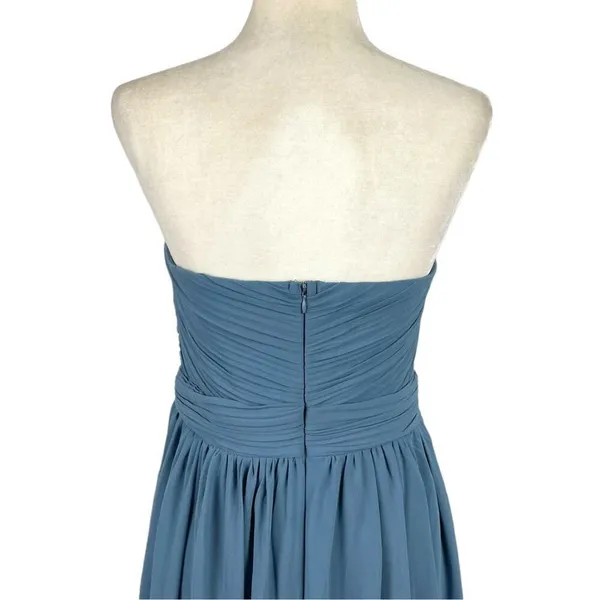 Lulus Endless Glamour Slate Blue Strapless Maxi Dress XL – Pleated Wedding Guest - Image 10