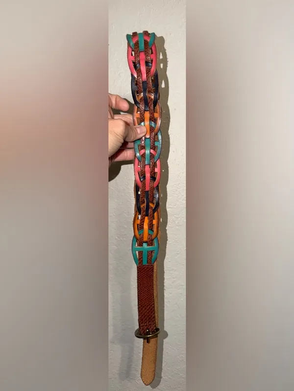 Fossil Braided Leather Belt Large Unisex - Image 7
