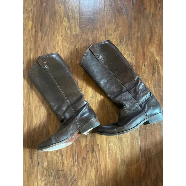 FRYE Melissa Riding Boots Broken-In Size 7 EQUESTRIAN Brown Leather Shoes - Image 4