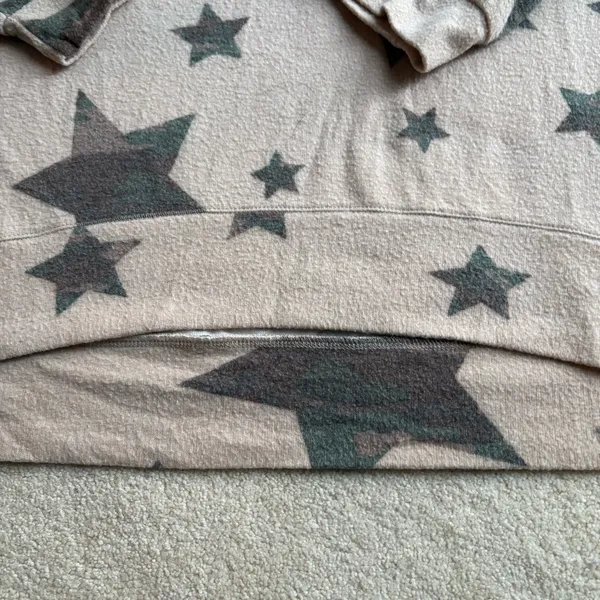White Birch Star Patterned Sweater - Cream and Camo - Image 4