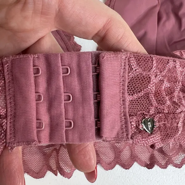 PINK Victoria's Secret L Large‎ Bra Lace Bralette Halter Wireless Mauve Pink - Image 7
