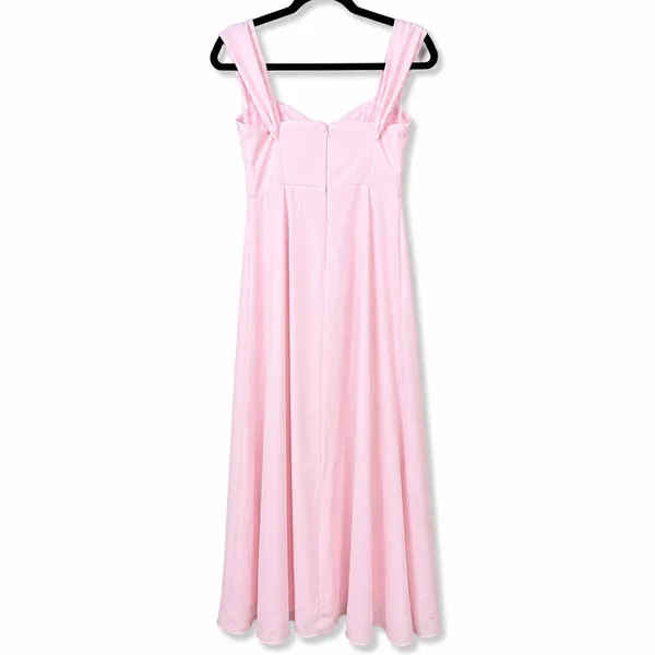 NEW Lulus Magical Magnetism Light Pink Off-the-Shoulder Chiffon Maxi Dress Small - Image 7