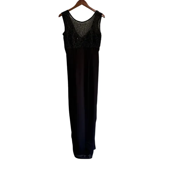 Susan Roselli Maxi Dress Size 6 Black Sleeveless Evening‎ Party Gown - Image 8