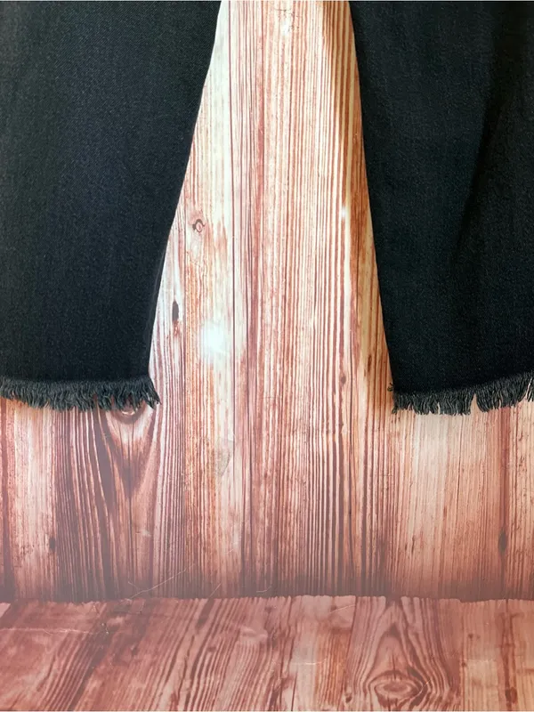 SO Black High Rise Distressed Raw Hem Ankle Length Mom Jeans Size 11/30 - Image 11