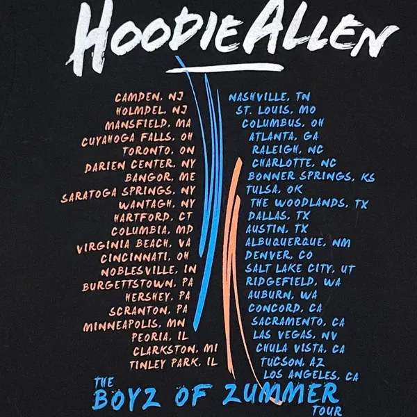 Hoodie Allen Wiz Khalifa FOB Boyz of Zummer Tour 2015 Concert Band Tee T-shirt M - Image 3