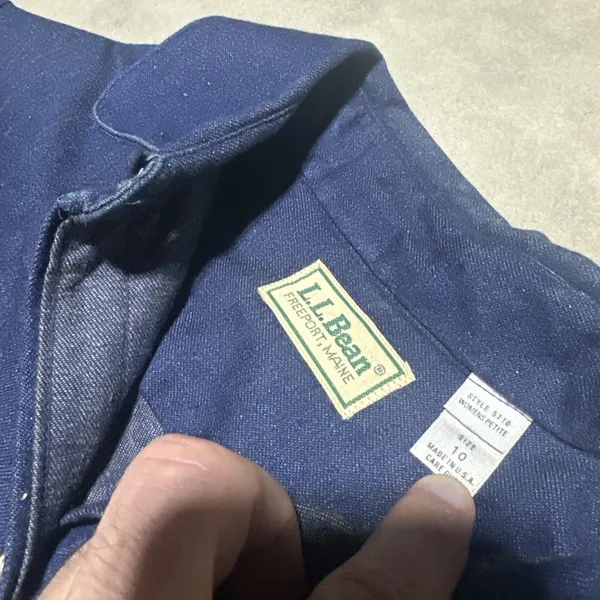 Vintage LL Bean Denim Jean Blue Shirt Dress Size 10 Women's Belted Button Down - Image 2