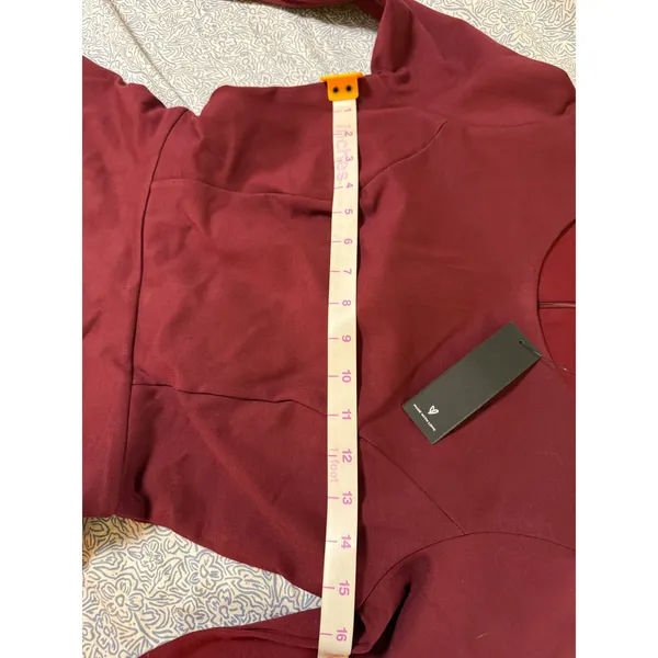 NWT Lulus Size XS Forever Chic Burgundy Maroon Red Long Sleeve Dress Modest - Image 5