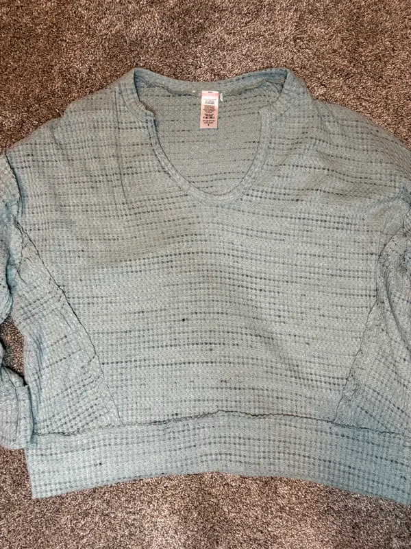 Free People Top Waffle Knit Long Sleeve - Image 7