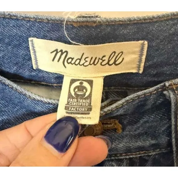 Madewell Baggy Straight High Rise Pleated Medium Wash Stretch Jean Sz 24 - Image 4