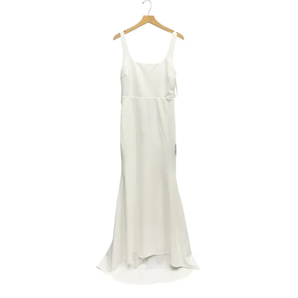 Lulus Loving Fate White Bow Square Neck Backless Maxi Dress size M - Image 3