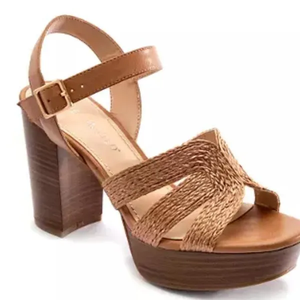 The Limited Platform Sandals Brown 8.5 M Womens Block Heel‎ Woven Ankle Strap - Image 15