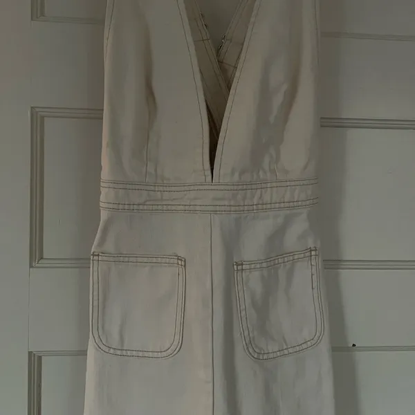 BDG white denim mini dress with pockets - Image 7