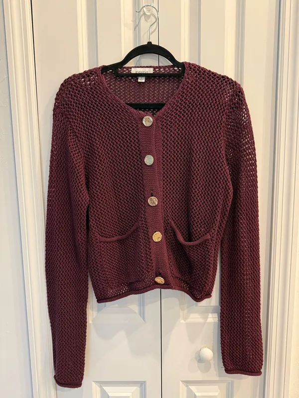 Evereve Emery Open Stitch Cardigan - Vino - Image 5
