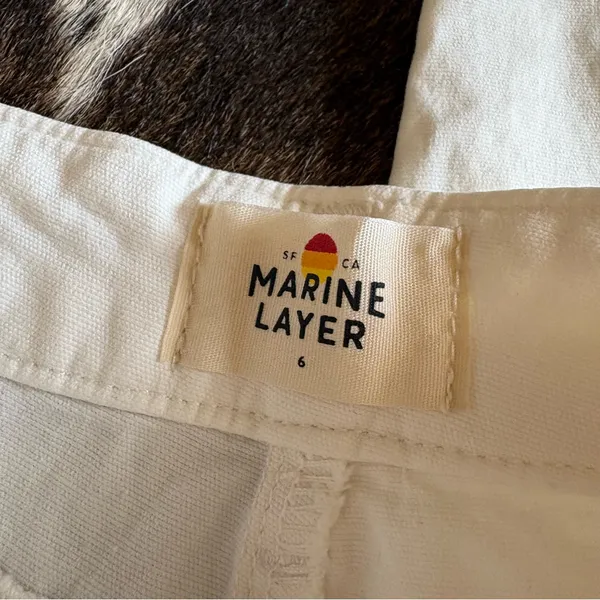 MARINE LAYER Cream Maya Slim Straight Utility Pants Size 6‎ - Image 4