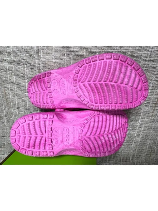 Crocs Unisex Adult Pink Classic Watercolor Marbled Clog US 9 Mens/ 11 Womens NEW - Image 7