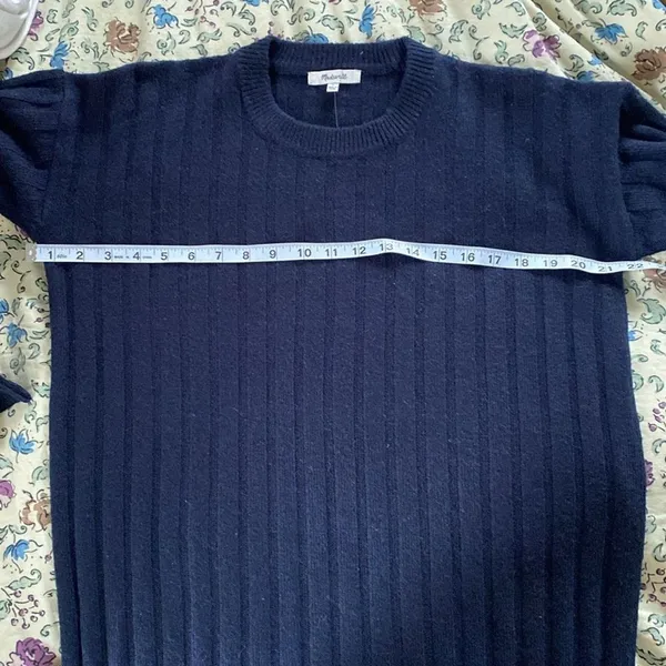 NWT Madewell Navy Ribbed Wool Blend Midi Sweater Dress Size Small - Image 8