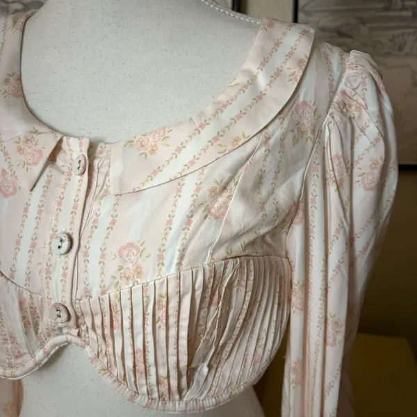FOR LOVE & LEMONS Carly Top Rose Dainty Open Back Size‎ Large NWT - Image 4