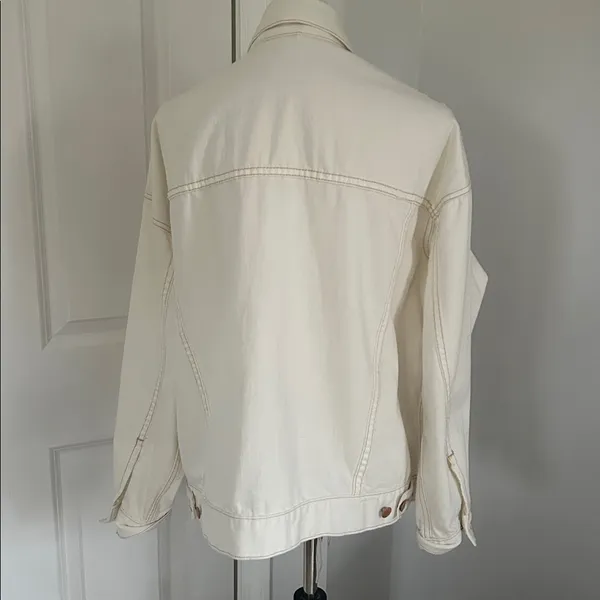 Free People Off-White Denim Jacket - Image 4