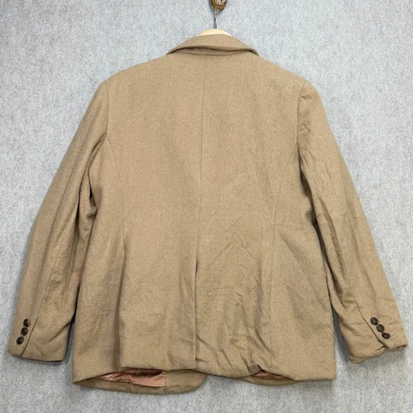 Vintage Camel Hair Blazer Women L Tan Jones New York Quiet Luxury Dark Academia - Image 2
