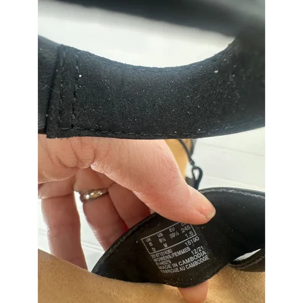 Clarks Collection Tulip Gem Black Leather Wedge Sandals Womens 8.5‎ Career - Image 11