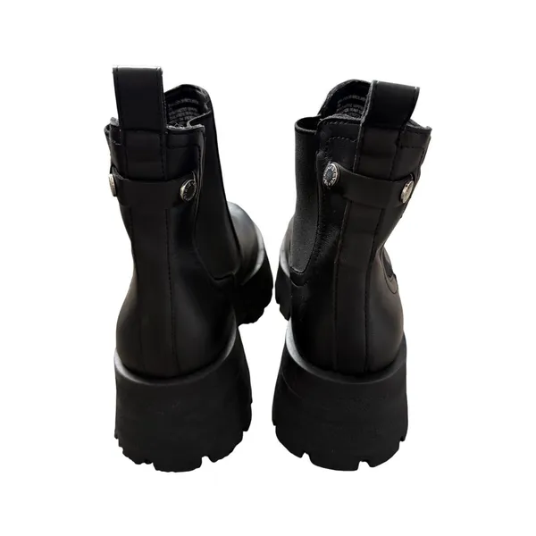 Steve Madden Howler Black Faux Leather Chunky Sole Chelsea Boots Size 6 NEW - Image 8