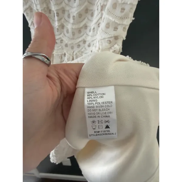 Miami Cream Crochet Scalloped Lace Mini Dress‎ Short Sleeve Coastal L Party - Image 10