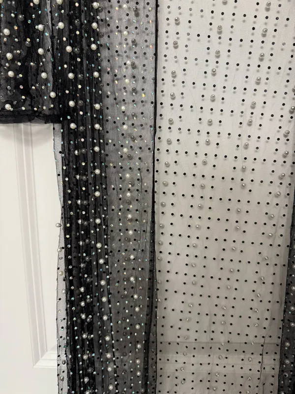 Robe with pearls and beads. NWT Black - Image 2