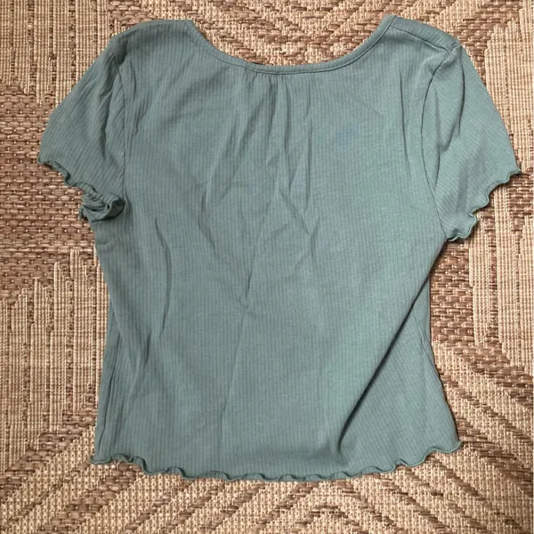SO Green Ribbed Crop Top - Image 3