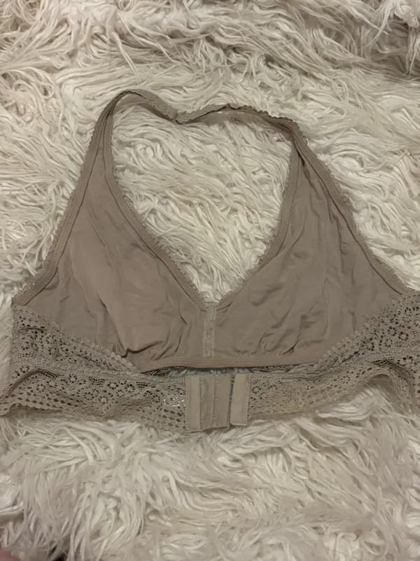 Aerie XL Gray Taupe Lace Halter Bralette Wireless - Image 4