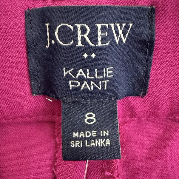 J.Crew‎ Kallie Pant Womens 8 Fuchsia Hot Pink Straight Ankle Career Stretch NWT - Image 10