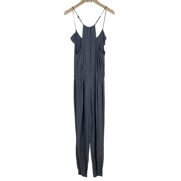 🔥 Abercrombie & Fitch Dark Gray Ruffle Trim Sleeveless Jumpsuit Size Medium - Image 3