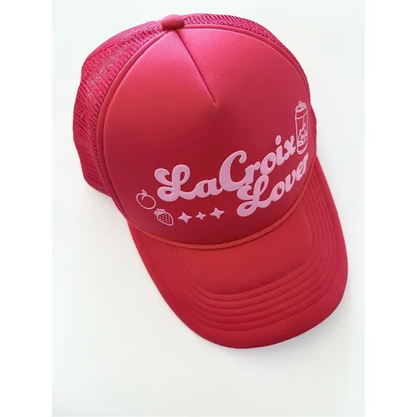 LaCroix Lover Red Pink Trucker Hat Coquette Y2K Mesh Snapback Cap Adjustable - Image 4