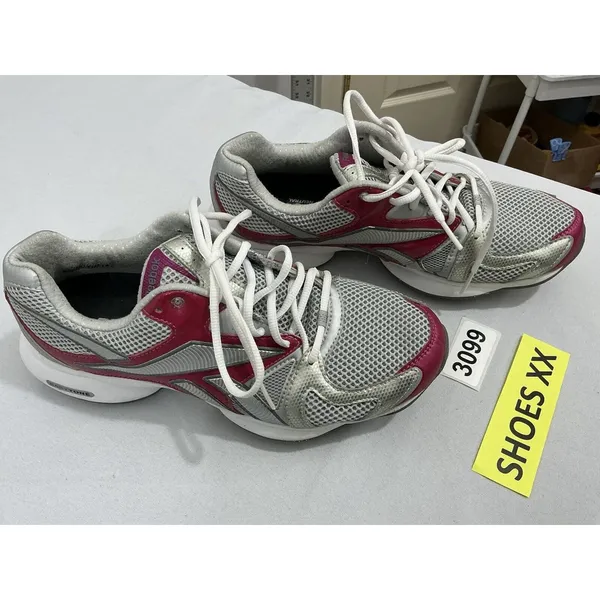 Reebok Womans Cushion Neutral Size 9.5 Gray Pink Lace Up Running Sneakers - Image 2